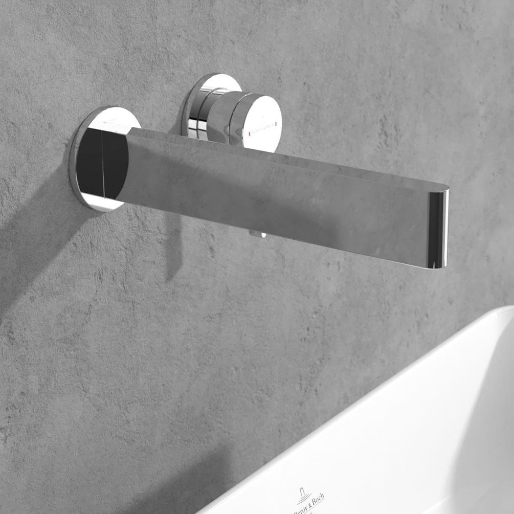 Lifestyle image of Villeroy & Boch Dawn Chrome Slim Wall-Mounted Basin Tap